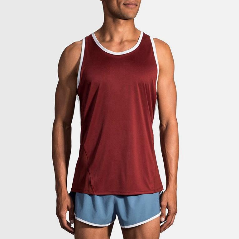 Brooks Stealth Israel - Men's Running Tank Top - Red (92146-URDN)